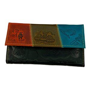 NWT CUSCO MACHU PICCHU PERU SOUVENIR MEN'S EMBOSSED LEATHER TRIFOLD LONG WALLET